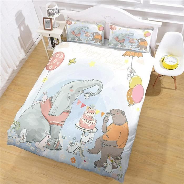 Housse De Couettes 140x200cm - Parure De Lit - Lion Animal,Microfibre Ensemble De Literie,avec 2