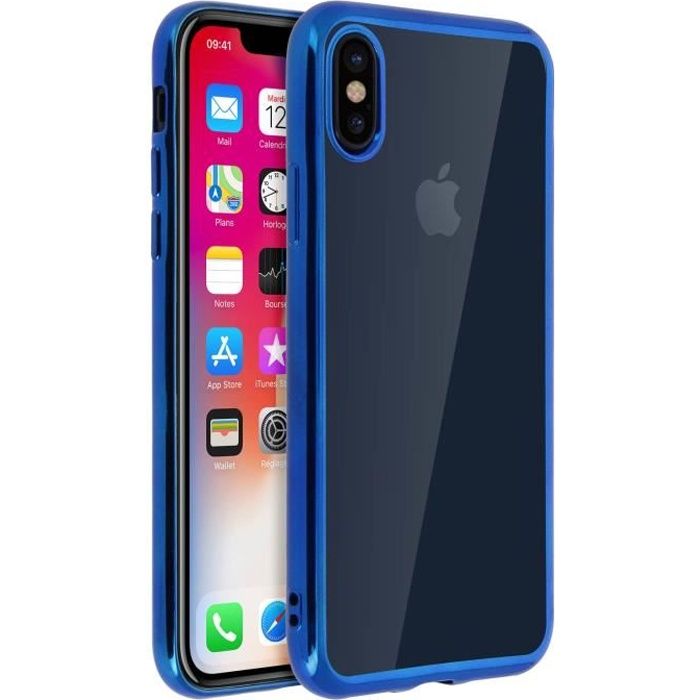 Coque protection intégrale avant + arrière rigide bleu marine p. Apple  iPhone X et XS