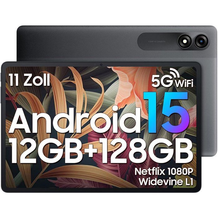 Blackview Tab 90 WiFi Tablette Tactile 10.9 HD+ IPS Android 14 2.4G+5G WiFi RAM 12 Go ROM 128 Go-SD 2 To 8MP+13MP 8200mAh – Gris
