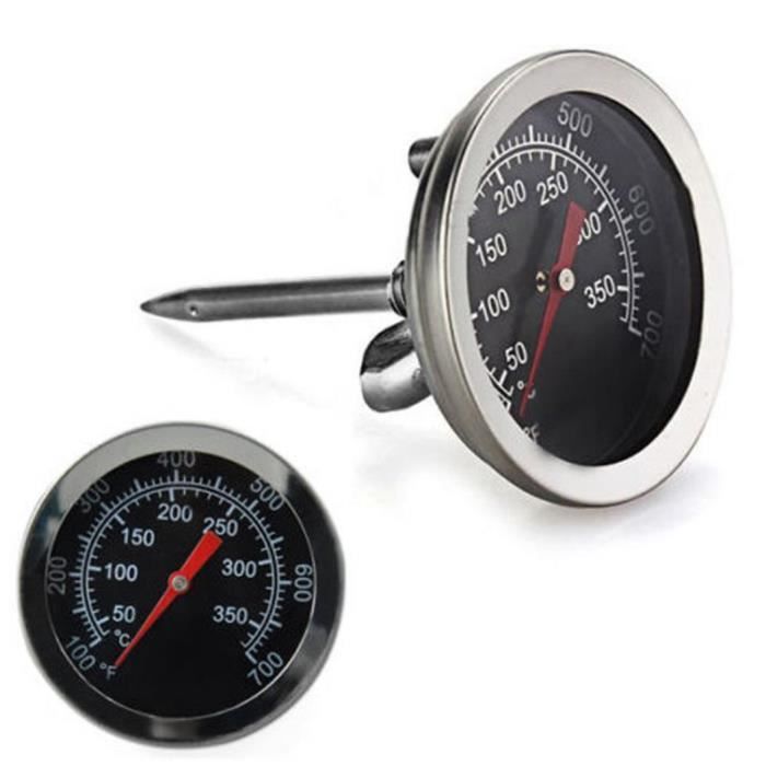 Thermomètre Four Barbecue Qiorange - Acier Inox, Sonde Longue, Double Échelle 50-350°C Et 100-700°F