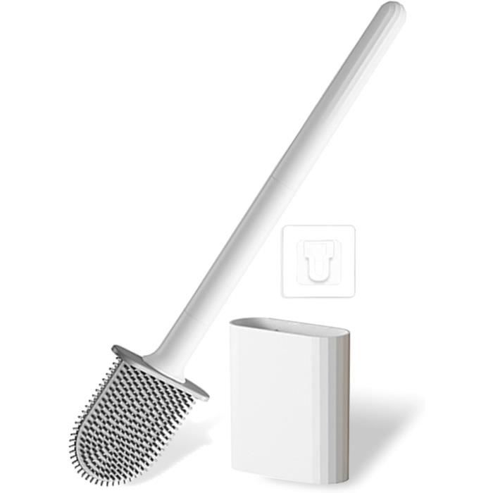 Brosse Toilettes Inox Argentée 2 Têtes Remplaçables - Support Carré Fermé ALFKET