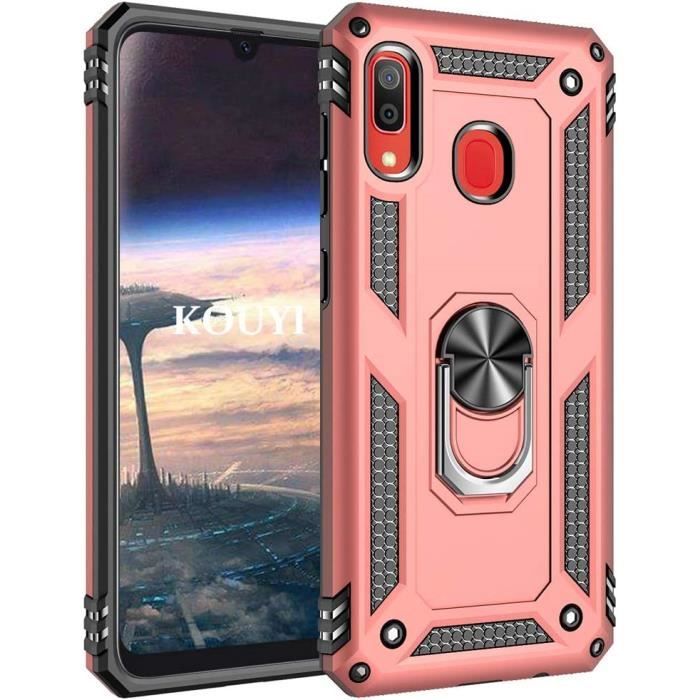 Coque Samsung Galaxy A70, Vert Armure Renforcée Élégante Avec Support