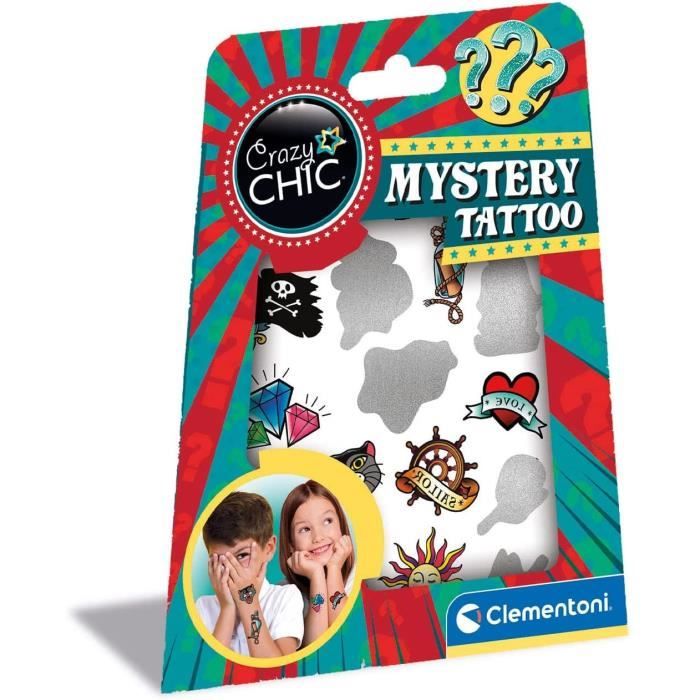 Coffret de 17 tatouages temporaires mystères Crazy Chic de Clementoni
