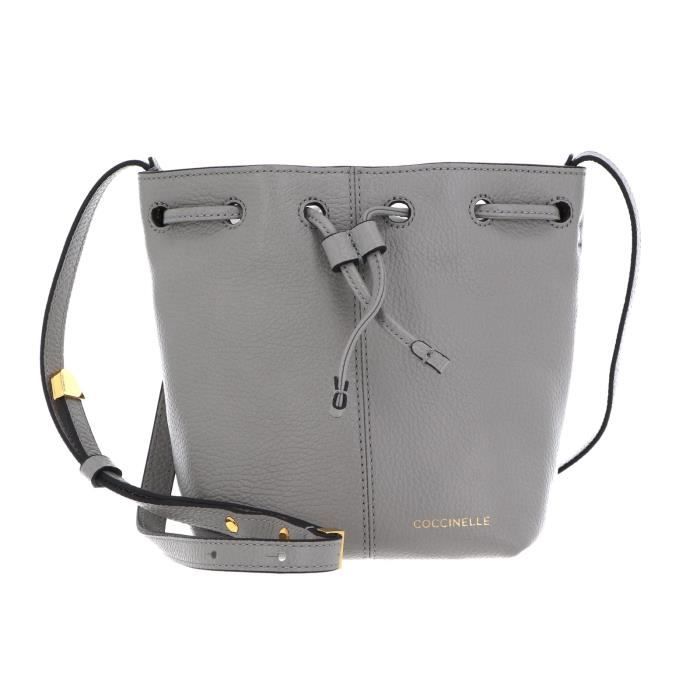 Sac Bandoulière En Cuir De Vache Coccinelle Best - Couleur Grafite (Gris) - Neuf Avec Étiquettes