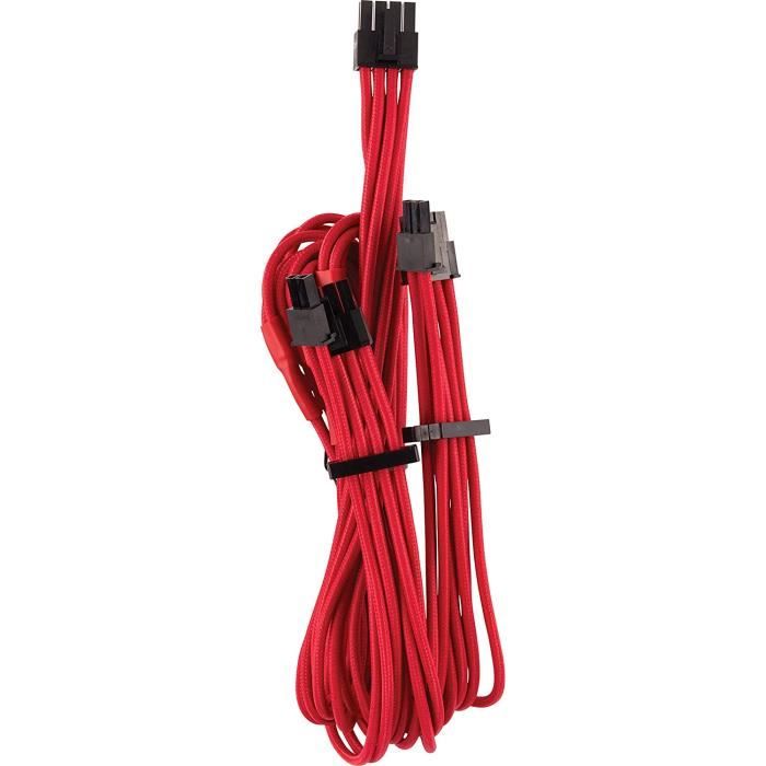 Corsair Premium Sleeved 24 Pin ATX Kabel Gen 4 rot - vue 3