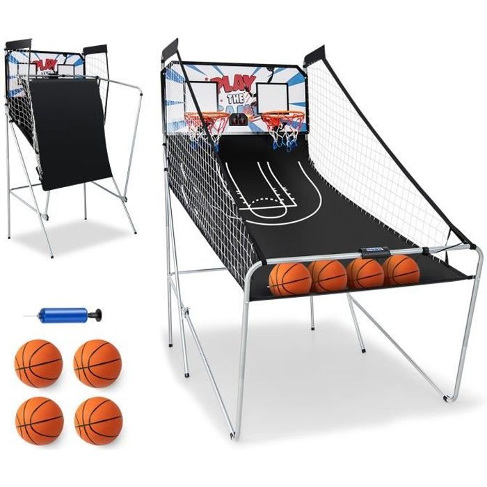 COSTWAY Panier de Basketball d'Arcade Pliable à Double Panier avec 8 Modes  de Jeux Score Electronique Ecran LCD Jeu 4 Joueurs - Cdiscount Sport