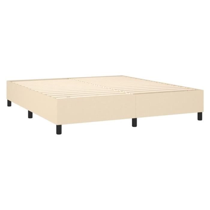 Sommier à ressorts - CUQUE - KN005 - 160x200 cm - Tissu Crème - Montage facile