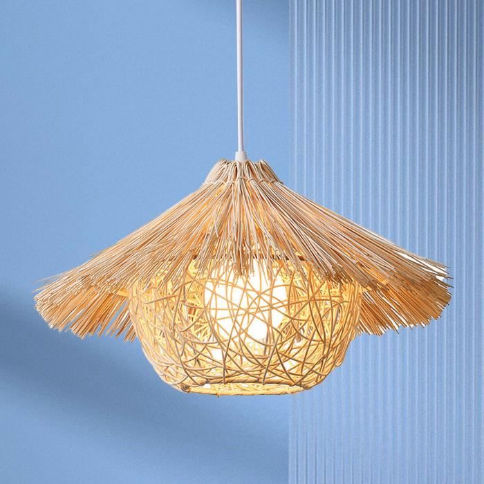 xij lumière pendante tissée lustre créatif en bambou de style chinois tissé, lampe suspendue décorative luminaire suspension 7541792