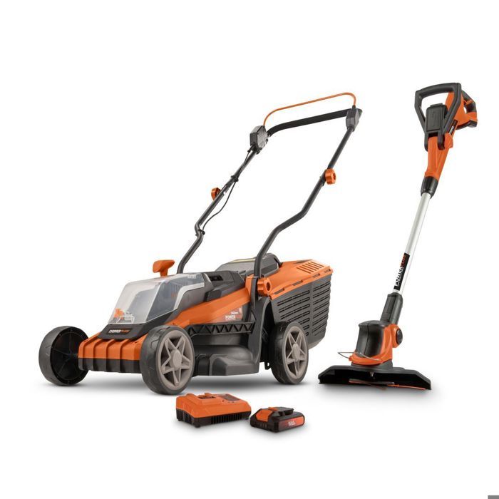 POWERPLUS  Dual Power Tondeuse Gazon et Coupe-Bordure &Eacute;lectrique POWDPG75565- 20 V 340 mm et 230 mm Avec batterie et chargeur 