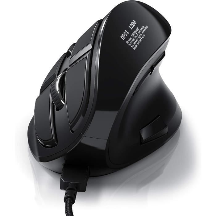 Souris Ergonomique Verticale Filaire USB - Couleur Violette - Matériel ABS - Neuf