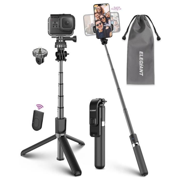 Perche à Selfie Auto-Ouvert K&F Concept - Avec Trépied, Télécommande Bluetooth, Pour IPhone/Android - Blanc - 11