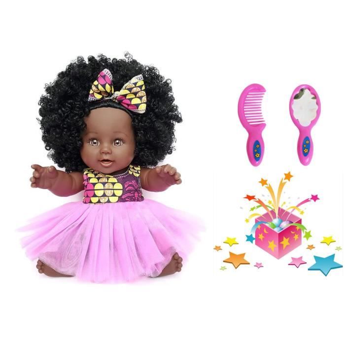 MARULADOLLS - AWA : Poupée Noire Africaine aux Cheveux Afro de 45CM dans  Une boîte Cadeau - Poupon Noir aux Cheveux crépus. Idée Cadeau pour Les 3  Ans et Plus : : Jeux et Jouets