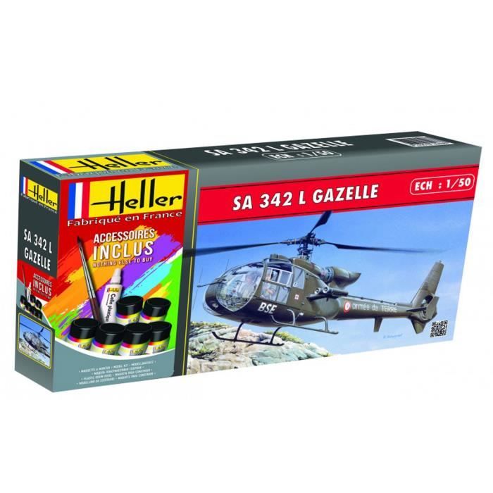 Maquette hélicoptère - HELLER - SA 342 Gazelle - Kit complet - Echelle 1/50