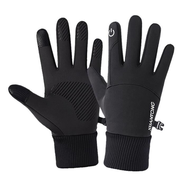 Gants hiver pour hommes, gants homme chaud tactile, gants épais avec  doublure polaire, gants thermiques d'hiver pour conduite, cou - - Cdiscount  Sport