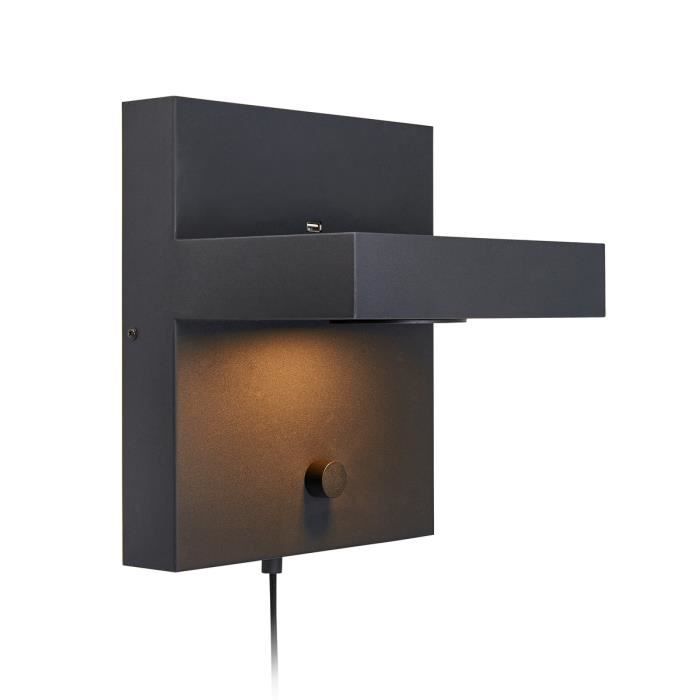 Applique murale LED KUBIK en métal noir Applique murale LED KUBIK en métal noir