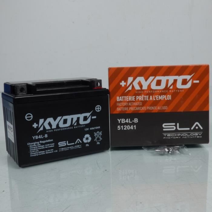 Batterie Kyoto pour Scooter Peugeot 50 Ludix Pro (14P) 2007 à 2010 YB4L-B SLA - 12V 4Ah - MFPN : YB4L-B SLA - 12V 4Ah-146930-256N