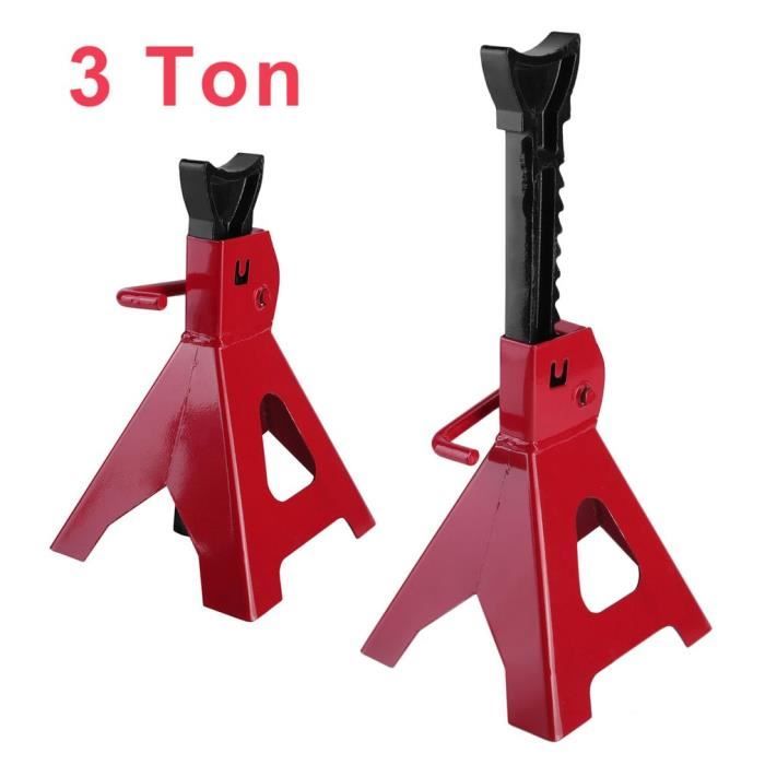 Chandelles D’essieu 6 Tonnes Réglables - Lot De 2, Hauteur 36 à 58,5 Cm, Pour Voiture, SUV, Utilitaire