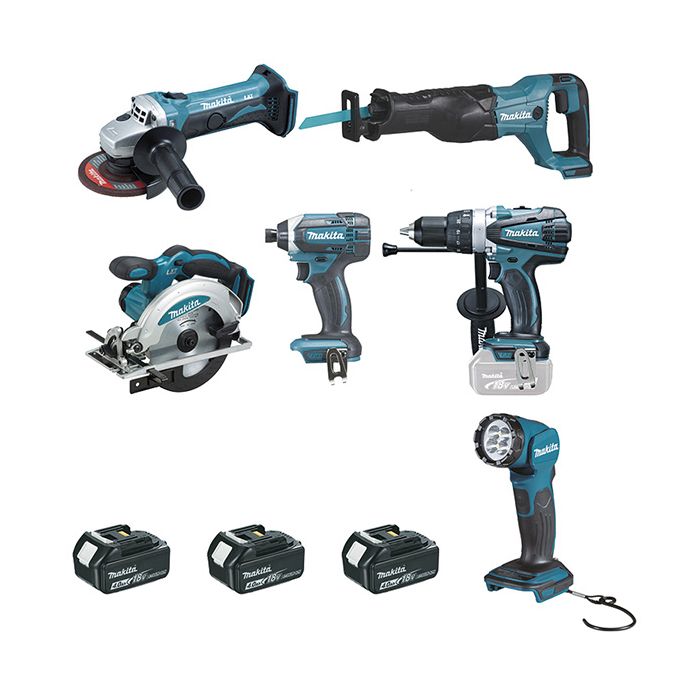 Pack Makita 6 outils 18V 3x 4Ah avec sac de transport DLX6104MX1