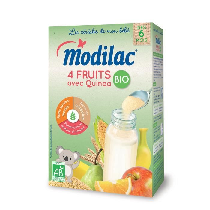 Modilac Cereales 4 Fruits Avec Quinoa 6 Mois 3 Ans Bio 230g Achat Vente Cereales Bebe Modilac Cereales 4 Fruits Avec Quinoa 6 Mois 3 Ans Bio 230g Cdiscount Pret A Porter