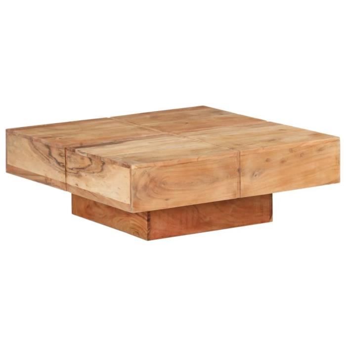 Table basse - MOTHINESSTO - LY0273 - Bois dacacia massif - 80x80x28 cm - Finition naturelle