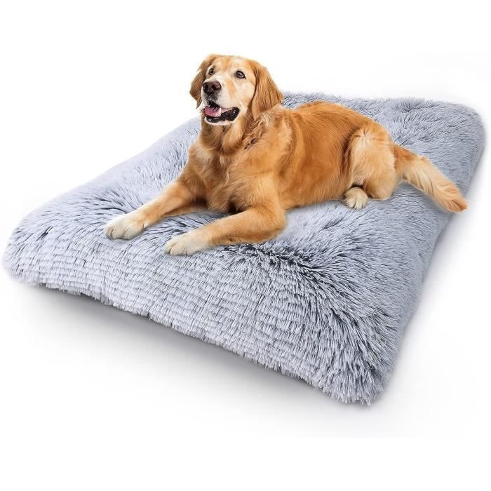 Comparer les prix de Panier Chien Grande-Coussin Chien Anti Stress Lavable et Antidérapant-Moelleux Lit pour Chien Peluche-110x75x13cm-Gris
