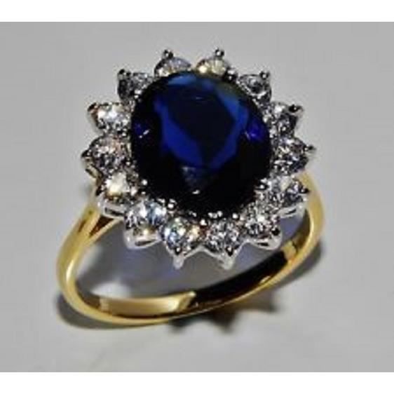 Bague Marguerite Saphir et Moissanites I Bijoux en Or I Noir Carat