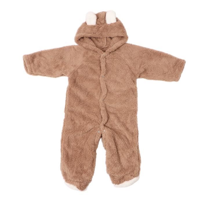 JiAmy Grenouillère D'hiver à Capuche Pour Bébé Fille Garçon En Polaire Avec Fermeture éclair, Dinosaures, 0-3 Mois