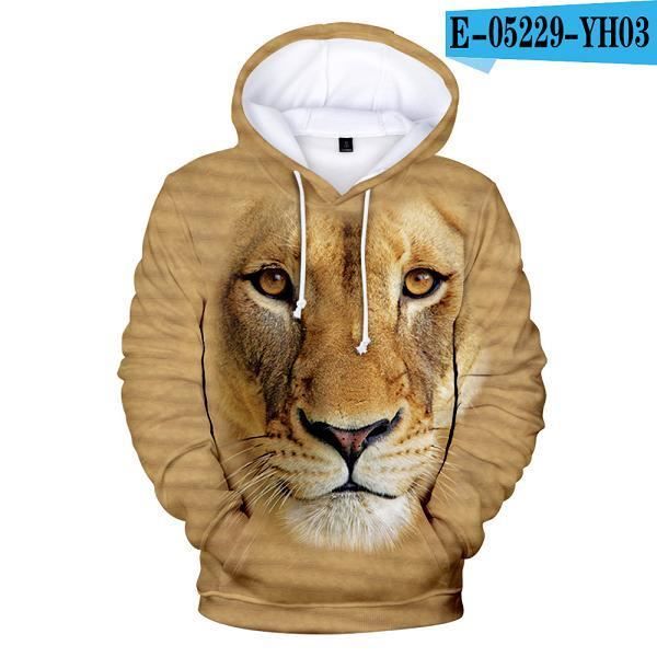 Sweat à Capuche Homme Imprimé 3D Chasse Au Cerf Forêt - Pullover Chaud Manches Longues Cordon De Serrage