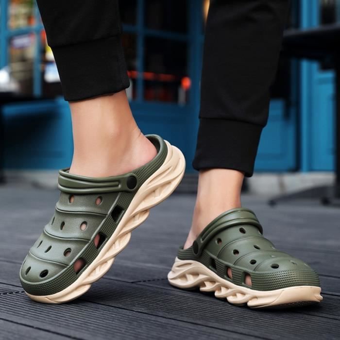 domain hatch cease Hole shoes sandales à semelle souple antidérapantes pour hommes,sabot  pantoufles Baotou Vert - Cdiscount Chaussures