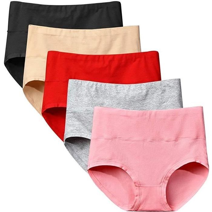 Lot de 6 Slips Femme en Coton Culotte Ventre Plat Culotte Taille Haute  femmes Culottes Souples Extensibles Sous-vêtements Rose - Cdiscount  Prêt-à-Porter