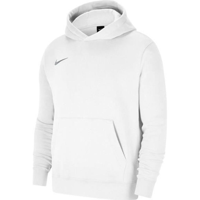 Sweat NIKE JR Park 20 Fleece Blanc Enfant Manches longues Col capuche