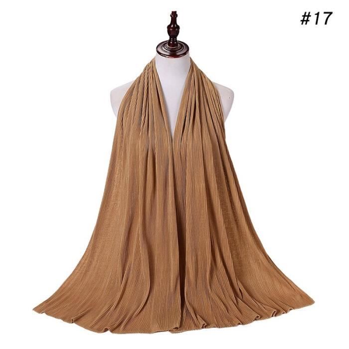2025 - Écharpe unie pour femme en coton et lin pour toute l'année Écharpe à rayures Soins du cuir pour canapé en cuir, beige, taille unique