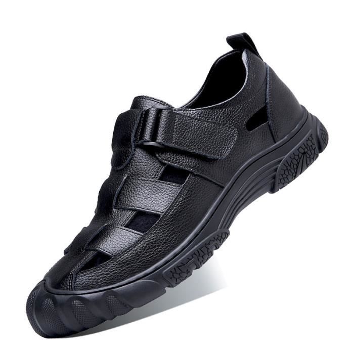 Sandales en cuir pour hommes RUMOCOVO 8 BLACK CHAUSSON