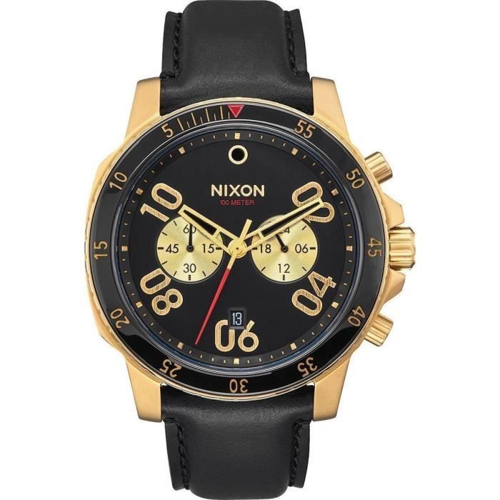 Montre - Nixon - A940513 - Quartz - Analogique - Cuir Noir Montre - Nixon - A940513 - Quartz - Analogique - Cuir Noir
