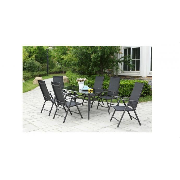 L Helena Salon De Jardin En Aluminium Et Textilene 6 Places