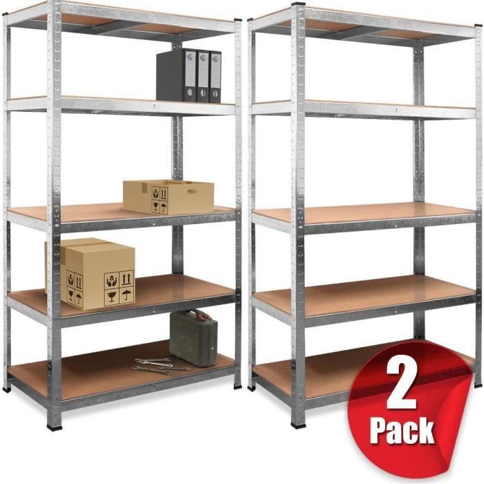 Étagère Métallique Lourde Monzana - 2x5 Niveaux 180x90x60cm - Charge Max 875kg - Pour Garage, Atelier Ou Sous-sol