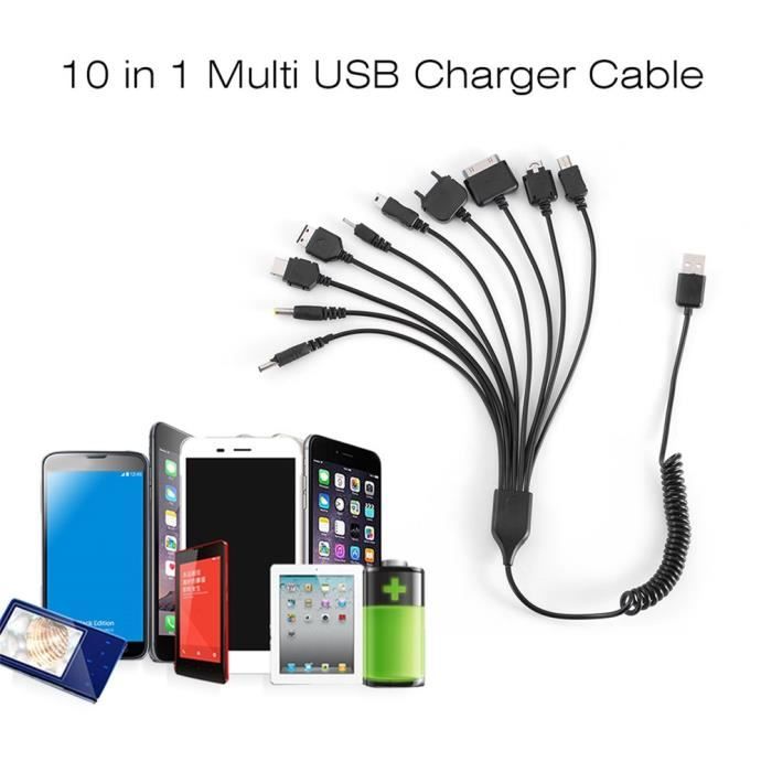 10 en 1 Câble Chargeur Universel USB Multi-Chargeur pour Appareils