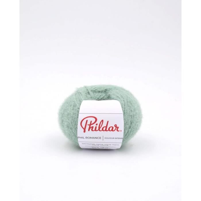 LOT De 10 PELOTES De LAINE PHILDAR HARMONY - Couleur VERT DE GRIS - Aiguilles 5 - NEUF