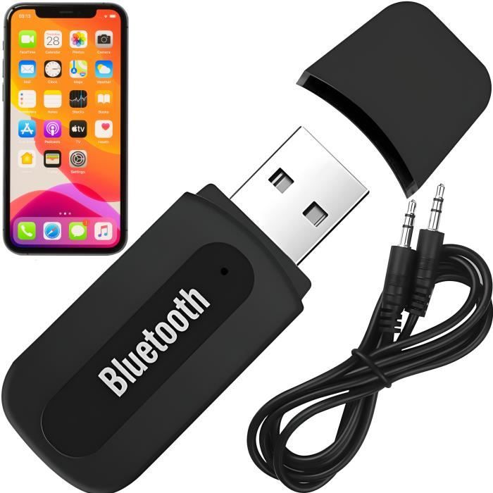 Récepteur Bluetooth USB pour voiture, kit de voiture en streaming musical, adaptateur  audio sans fil portable câble auxiliaire 3,5 mm 