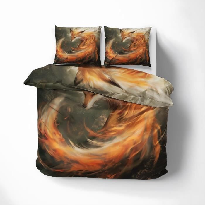 Housse De Couette 160x200 Léopard, Microfibre 3D Imprimée