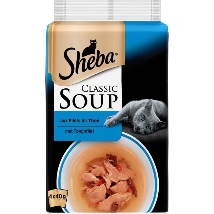 Comparer les prix de SHEBA Soupe sachets fraîcheur aux filets de thon - Pour chat - 4 x 40 g