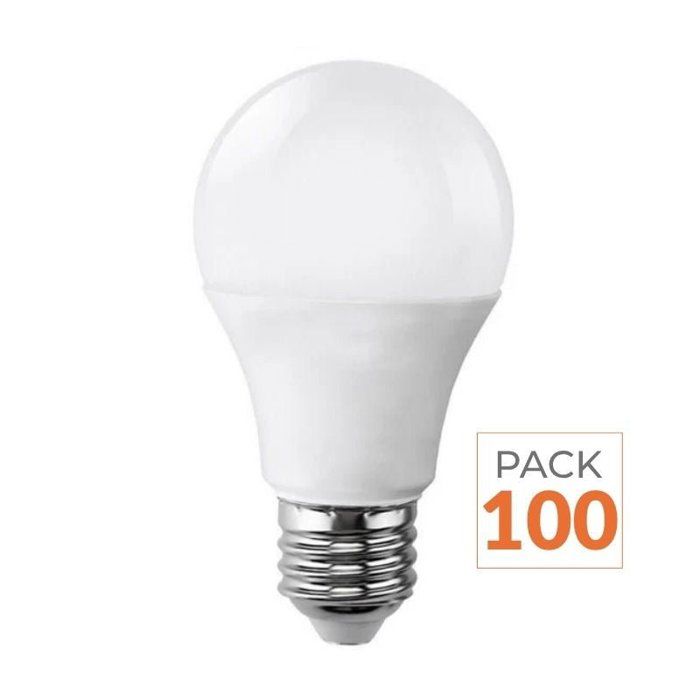 Ampoule LED E27 9W 220V A60 180° - Pack de 100 - Blanc Chaud 2300K ...