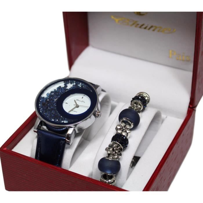 coffret cadeau montre femme + bracelet Charms perles collection dolce vita