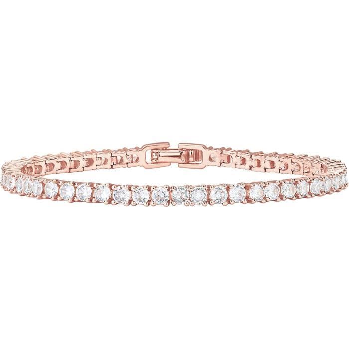 pavoi 14k plaqué or zircon classique tennis bracelet  bracelets en or rose pour les femmes  6,5 pouces854