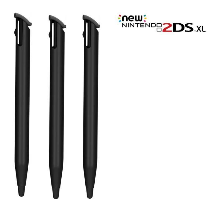 3 Stylets pour Nintendo New 2DS XL - Noir - Straße Game ®
