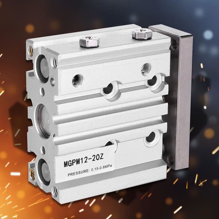 Cilindro Pneumatico A Doppio Effetto Tbest | Alesaggio 12mm, 3 Steli, In Lega Di Alluminio - Foto 4