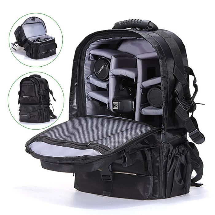 Sac De Protection Pour Appareil Photo Reflex Numérique - Housse Nylon 26x16x19 Cm - Imperméable, Poches Accessoires