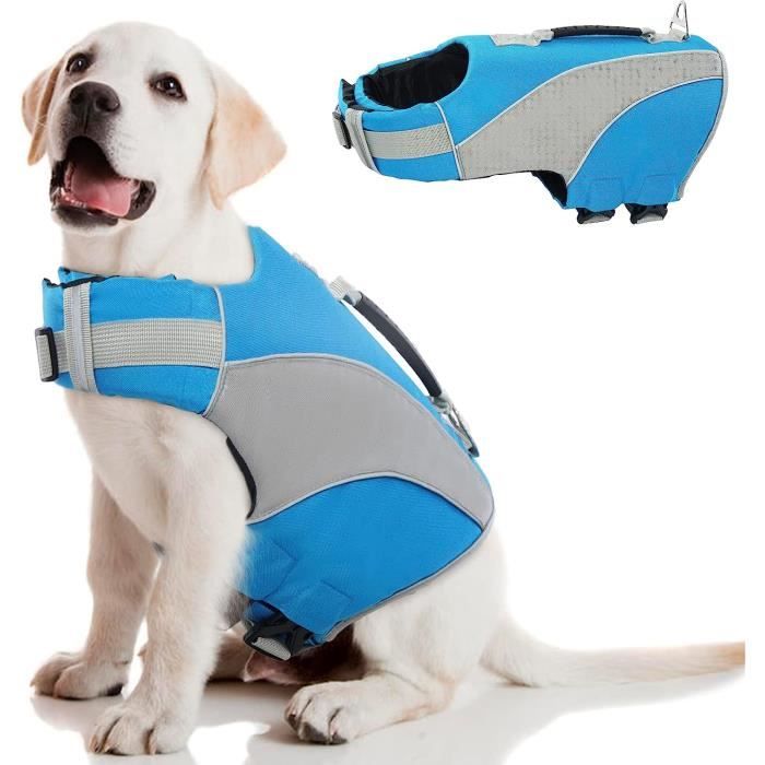 Comparer les prix de Gilet de sauvetage pour chiens - TRAHOO - Gilet de flottaison animaux réglable - Rouge