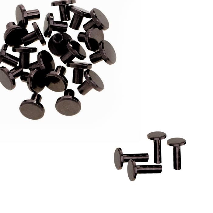9x9mm Rivets à Vis Chicago Longs Attache en Laiton à Tête Plate pour ...