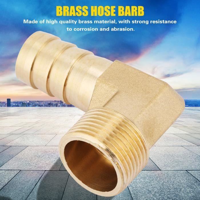 Raccord Coudé 45° En Laiton 3/8 X 1/8 NPT Mâle - Pour Tuyauterie, Cuivre, Lot De 2